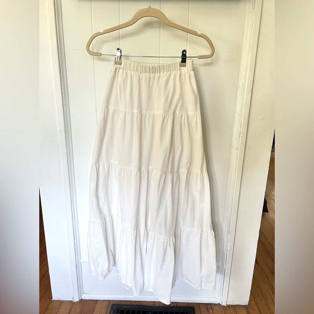White long tiered skirt